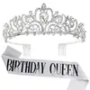 Moda europea y americana cinturón dorado rosa niña de cumpleaños cinturón de cumpleaños Traje de corona Tocado de cristal accesorios para el cabello al por mayor