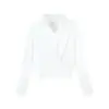 Camisa blanca de manga larga ajustada para mujer, colección de otoño 2026, top de nicho de alta gama, disponible para venta al por mayor