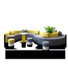 Sofá creativo tipo S Juncheng para oficina, descanso, área de recepción, mostrador, vestíbulo, sofá de recepción con forma especial, combinación de mesa de té