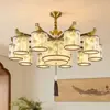 [Transfronteiriço] Lustre de Sala de Estar Estilo Chinês Retrô Inspirado no Zen, Iluminação de Sala de Jantar Estilo Chinês Novo para Sala de Estudo, Estética de Sombra de Bambu Estilo Song