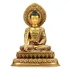 Adorno de Estatua de Cobre Imitación Nepalí "Buda Shakyamuni" Estilo Xizang para Sala de Estar 10 pulgadas
