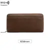 Nueva cartera tejida con patrón RFID transfronteriza para mujer, bolso de mano vintage de gran capacidad con múltiples compartimentos para libretas bancarias, billetera larga