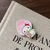 Presilha de cabelo de gato morango vermelho em acrílico, fofa e doce, adequada para meninas, presilha bico de pato para franja, acessório de cabelo para estudantes, atacado