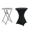 Capa de Mesa Alta Cor Sólida Transfronteiriça Toalha de Mesa para Banquete de Bar Capa de Mesa Redonda para Coquetel Toalha de Mesa Branca Elástica Resistente ao Desgaste