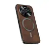 Funda de teléfono magnética de metal para Huawei Mate80Pro con textura de cuero Pura90 Anti-caída Nova16