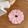Goma para el pelo de encaje calado con volantes, color rosa, estilo INS coreano, femenina, suave y dulce