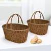 Cesta de Compras Tejida de Mano, Cesta de Almacenamiento, Cesta de Flores de Mano, Cesta de Picnic al Aire Libre, Cesta de Frutas, Dropshipping Transfronterizo
