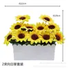 Girassol Flor Artificial Decoração Sala de Estar Mesa de Desktop Mesa de Jantar Decoração de Flores Planta Verde Falsa Plantas em Vasos Decorações Pequenos Enfeites