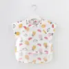 Falda Bib de Cobertura para Bebé de Primavera y Verano Impermeable Bolsa de Comida para Niños Ropa de Comer de Algodón Puro de Manga Corta Fina de Verano