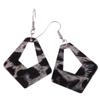 Pendientes retro franceses con estampado de leopardo, de acrílico, con diamantes huecos, geométricos, europeos y americanos, distintivos, joyería para las orejas para mujer.