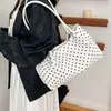Estilo coreano para ir al trabajo 2026 Lunares Casual PU Moda Nuevo Bolso de Mano de Gran Capacidad Bolso Tote de un Solo Hombro