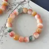 Pulsera bodhi de polvo de durazno para estudiantes, alrededor del dedo, rosa suave degradado, cuentas bodhi, placa de juego, pulsera de juego al por mayor