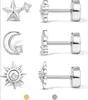 Pendientes de Mini Estrella de Mar y Mariposa con Baño de Oro Real de Latón Caliente Transfronterizos Europeos y Americanos para Mujer Pendientes de Lujo Ligero de Nicho