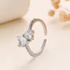 Joyería Clásica de Moda Transfronteriza, Accesorios de Compromiso Modernos y Sencillos, Anillos de Zirconia Chapados en Platino para Mujer al por Mayor