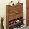 Zapatero Ultrafino 17cm Económico para Entrada del Hogar Multifuncional Montaje Sencillo Moderno Tapa abatible Zapatero Pequeño