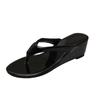 Sandalias de Plataforma con Tacón Alto de Cuña para Mujer Zapatos de Exterior 2025 Verano Estampado de Leopardo Sandalias de Clip para Dedo Sandalias Rojas