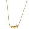 Collar pequeño de acero y titanio color berenjena con diseño de nicho único y minimalista, con baño geométrico en codo y cadena de clavícula de oro de 18 quilates.