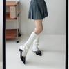 Otoño e Invierno Y2K Botón Gris Tejido Calcetín Calcetín American College Casual Lana Cubrepiernas JK Spice Girls Ropa Calcetines Cubre