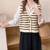 Chaleco de Punto Nuevo Estilo Coreano Otoño e Invierno 2025 Holgado Peso Pesado Calidad Contrarreloj Elegante Estilo Old Money Chaleco Suéter para Mujer