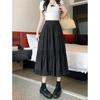Falda Elegante Estilo Francés color albaricoque para Mujer Diseño Sensorial Encaje Cintura Alta Falda Pastel Look Delgado Sentido Caído Falda A-line Midi