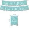 Mesa de festa de aniversário azul Tiffany de luxo leve prato de papel copo de papel guardanapo toalha de mesa decoração suprimentos para festa