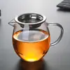 Bule de Vidro Espesso Resistente ao Calor com Filtro Transparente para Infusão de Chá, Bule de Compartilhamento de Chá Exquisito e Compacto