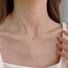 Collar de amor de corazón a corazón Minsheng para mujer, cadena de clavícula de nicho de lujo con luz de doble corazón, regalo para nuevas novias 2022