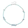 Collar de Cadena para Clavícula Corto de Moda Transfronterizo Europeo y Americano con Piedra Irregular Fresca para Mujer, Versátil