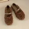 Sapatos Mary Jane estilo fada, forrados com fleece, coleção outono/inverno 2026, macios, de tira única, baixos, fofos para mulheres, adequados para uso externo