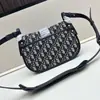 Dior 2025 Nuevo Bolso de Hombro Cuadrado Pequeño Tejido de Lona Floral con Cierre de Solapa Montaigne Moda Más Vendido