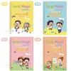 Libro de Práctica de Escritura a Mano en Inglés Transfronterizo para Niños, Libro de Dibujo y Calco, Libro de Práctica de Escritura con Surcos de Transición Preescolar, Divertido Libro de Aprendizaje de Inglés