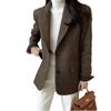 Blazer de Lana de Color Sólido Versátil para Mujer, Nuevo, Otoño e Invierno 2026, Dongdaemun Coreano, Transfronterizo