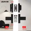Juego de Cerradura para Puerta de Entrada Estilo Americano Personalizado de Aleación de Zinc, Cerradura con Manija Negra Cuadrada para Puerta, Cerradura Antirrobo para Puerta de Madera Interior