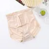 Pantaleta de cintura media con seis botones para control de abdomen y realce de glúteos para mujer, faja posparto, sin costuras, transpirable, diseño fino con ribete de encaje