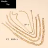Explosões Transfronteiriças Ins Exquisite Retro Corrente Pura Corrente Corrente terno Conjunto de 5 peças Feminino de Corrente Grossa e Fina Acessório Avançado para Pés