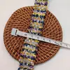 Cinturón Tejido de Tweed Colorido de Ala Ancha con Cerdas de Cepillo de Dientes, Lentejuelas Doradas de Seda, Accesorios para Ropa, Accesorios para Manualidades