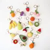 Llavero de Lana Tejido a Mano Fruta Uva Caqui Aguacate Colgante de Bolso Joyería Regalo