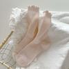 Calcetines blancos suxinaimin para mujer de verano, calcetines finos de tubo hueco, calcetines dulces de encaje, calcetines de algodón sin costuras acanalados
