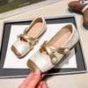 Novos Sapatos Baixos de Pérola Estilo Chinês 2026, Sapatos Quadrados Rasos Versáteis Retro Inspirados na Chanel para Combinar com Cheongsam