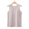 Tricô de Primavera Colete de Algodão Puro Anti-impacto para Meia-idade e Idosos Camiseta de Alcinha Feminina de Verão Fina Camiseta Básica Feminina Roupa Íntima Feminina Anti-deslizante