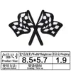 Bordado Ya novo tabuleiro de xadrez preto e branco adesivos de bordado de computador patch teia de aranha banner amor decoração de bordado de computador