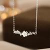 Colar Elegante de Prata Pura S999 Flor Borboleta Feminino High-End Estilo Pastoral Nicho Corrente Clavicular Dropshipping