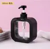 Garrafa vazia transparente visível de apertar para dispensar, frasco de armazenamento de gel de banho, loção, desinfetante para as mãos de grande capacidade, tamanho de viagem, portátil