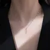 Collar Geométrico Largo Doble para Mujer, Exquisito y Sencillo, Estilo Ins, Lujo Ligero, Nicho, Cadena Clavicular de Rayo de Gama Alta