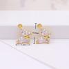 Accesorios DIY Cobre Puro Micro-incrustado Zircón Chapado Oro Real 18K Bolsa Colgante Color Oro Aretes Accesorios para las Orejas 29