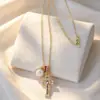 Collar Punk de Cruz de Zirconia Europea y Americana, Estilo Elegante y Vintage, Colgante Versátil y Único para Mujer