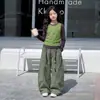 Conjunto de pantalones anchos de manga larga para niña, nueva colección de otoño 2026, con un diseño retro en capas con un top tipo camisola, un atuendo de tres piezas para niños mayores y una capa base