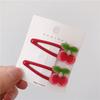 Acessórios de Cabelo Populares da Coreia Presilha de Cabelo de Acrílico com Frutas para Meninas Presilha Lateral para Bebê com Gota de Óleo Infantil Melancia Abacaxi