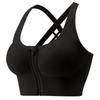 Sutiã Esportivo de Zíper Frontal à Prova de Choque de Alta Resistência, Alta Elasticidade, Push-Up, Anti-Queda, Sutiã Fitness Plus Size, Costas Lisas e Bonitas