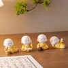 Estatueta fofa de monge pequeno inspirada em Zen, boneco criativo de monge noviço em resina, artesanato para decoração de mesa de casa e escritório